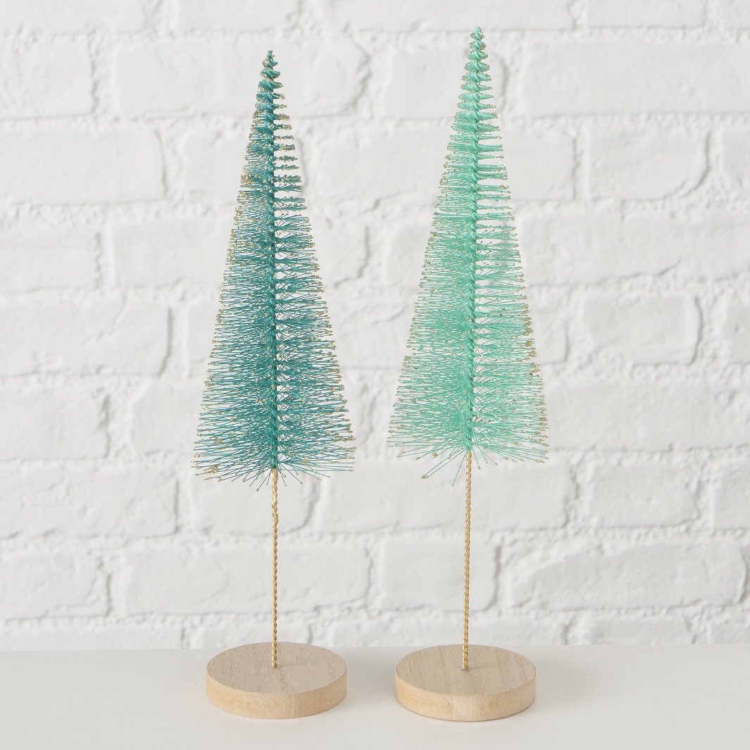 Deko Baum Bäumchen Dekoaufsteller H 30 cm  grün Kunststoff 2er Set