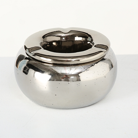 Aschenbecher Windaschenbecher Sturmaschenbecher Deckel Ø14cm H8cm silber