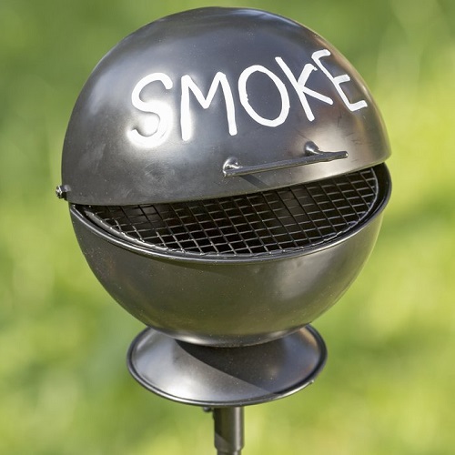 Aschenbecher Smoke Gartenstab Eisen schwarz 113 cm