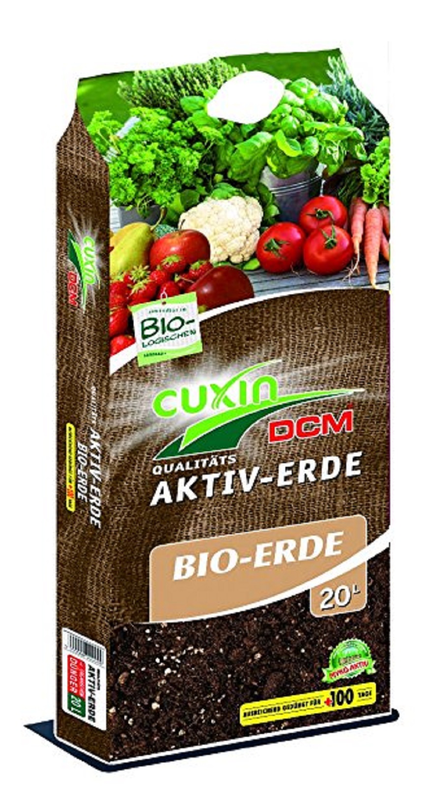 CUXIN DCM AKTIV-ERDE BIO-ERDE 20 l  für Gemüse Obst Kräutern Pflanzen