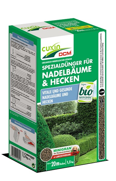 Cuxin DCM Spezialdünger Nadelbäume u. Hecken,1,5 kg, Dünger,organisch-mineralisch NPK Dünger