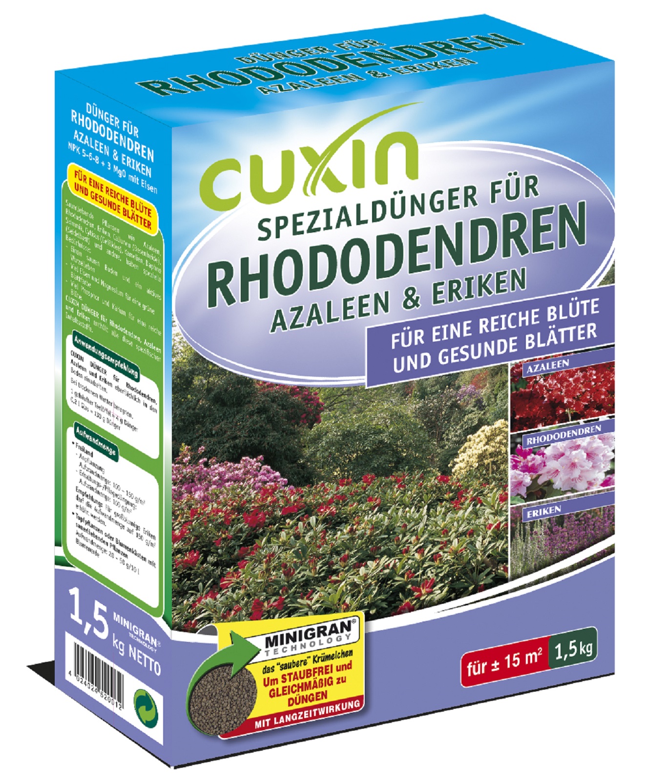 Cuxin DCM Rhododendron Azaleen Eriken Blumendünger 1,5 kg Minigran