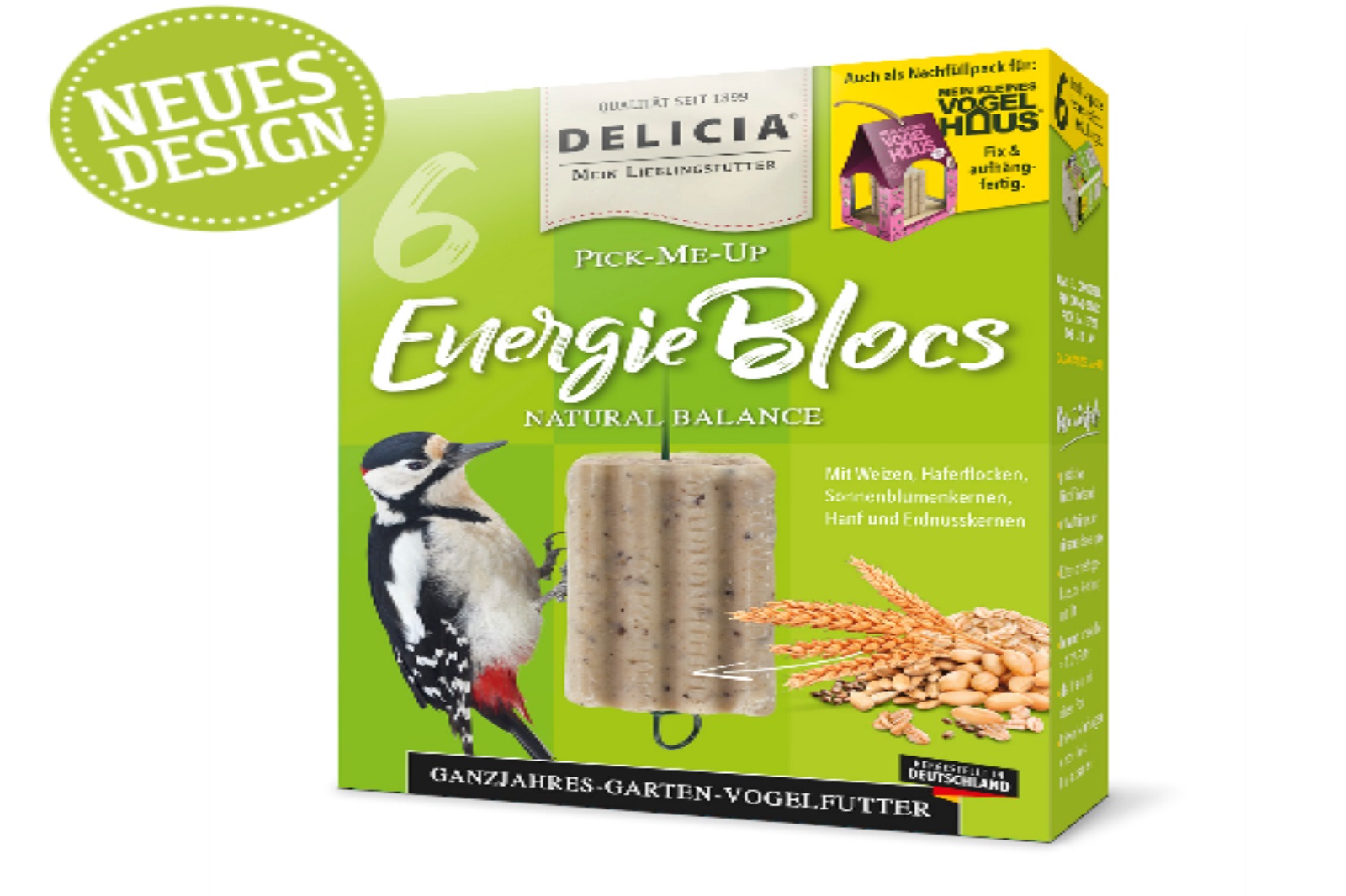 Delicia Energie Blocs Pick-me-up mit Aufhänger Vogelfutter 6 Stck