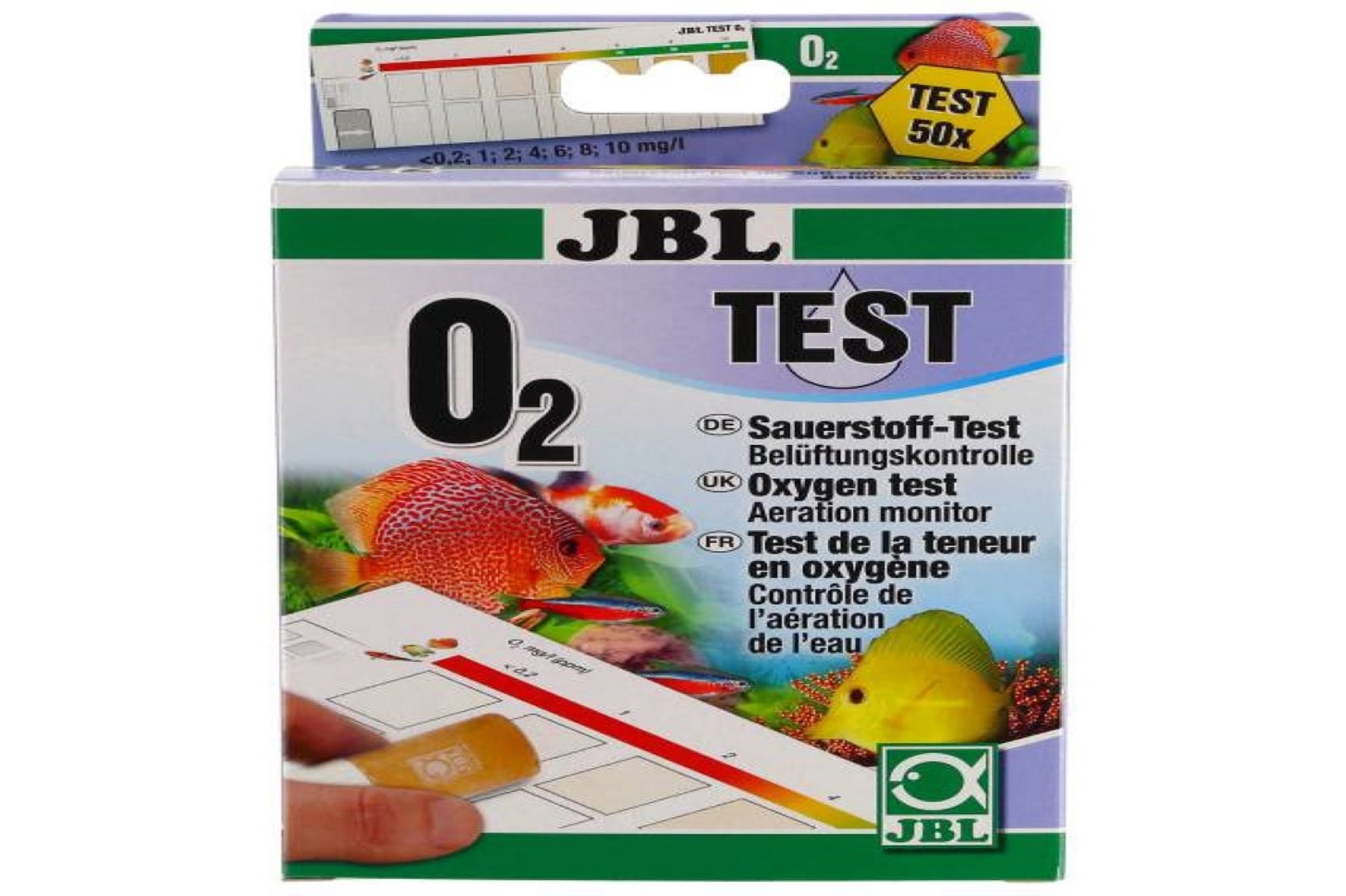 JBL O2 Sauerstoff Test-Set Teich und Aquarium  Süß- und Meerwasser mit 3 Reagens