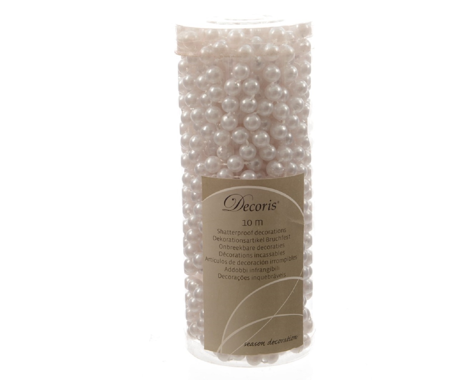 Perlenkette Perlenband Perlengirlande Kunststoff Ø 0,8 cm Länge 10 m winterweiss