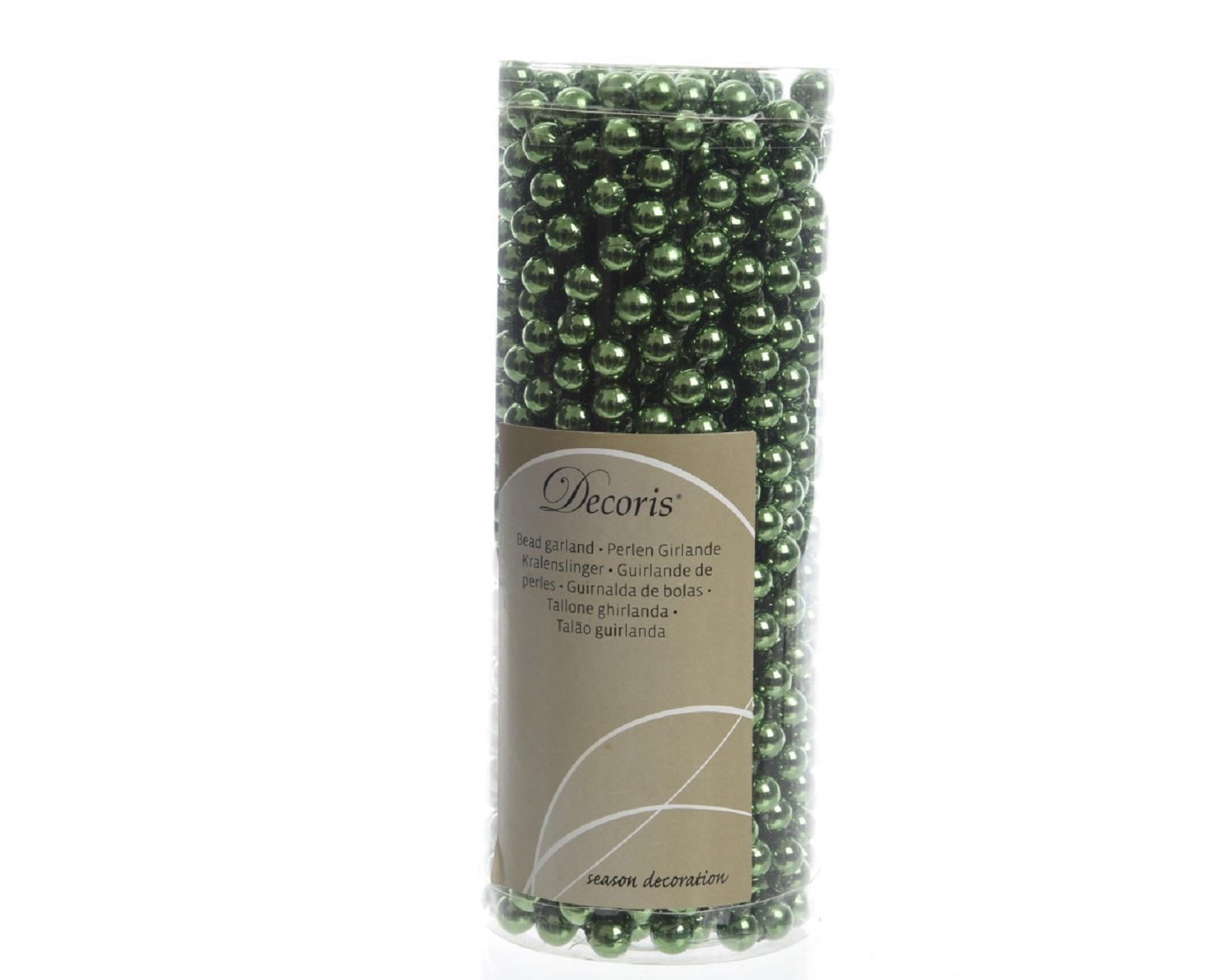 Perlenkette Perlenband Perlengirlande Kunststoff Ø 0,8 cm Länge 10 m piniengrün
