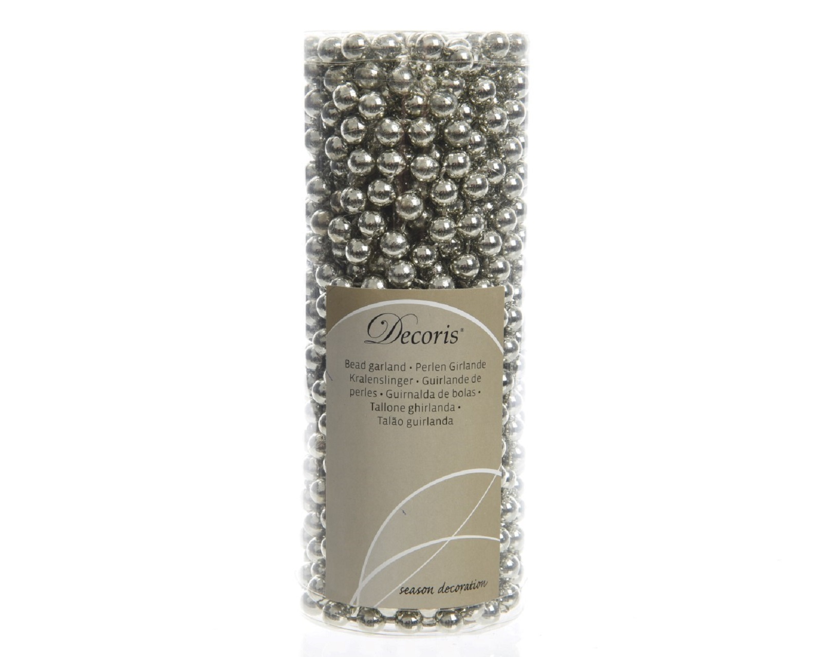 Perlenkette Perlenband Perlengirlande Kunststoff Ø 0,8 cm Länge 10 m naturleinen