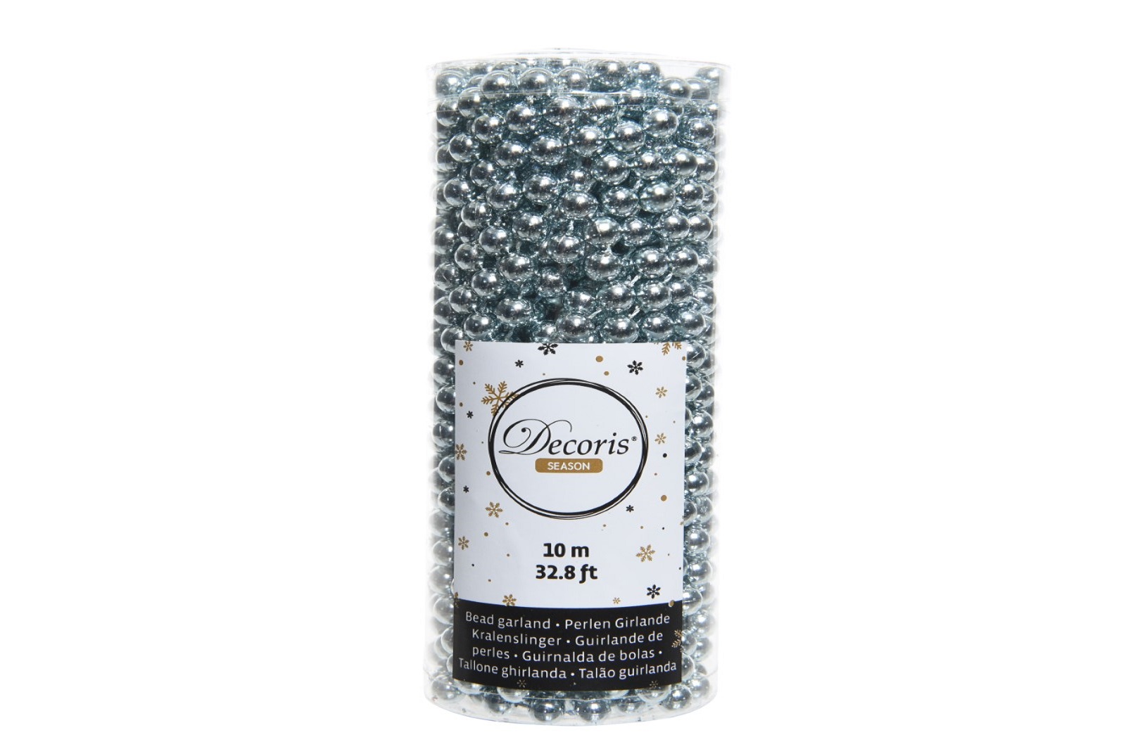 Perlenkette Perlenband Perlengirlande Kunststoff Ø 0,8 cm Länge 10 m nebelblau