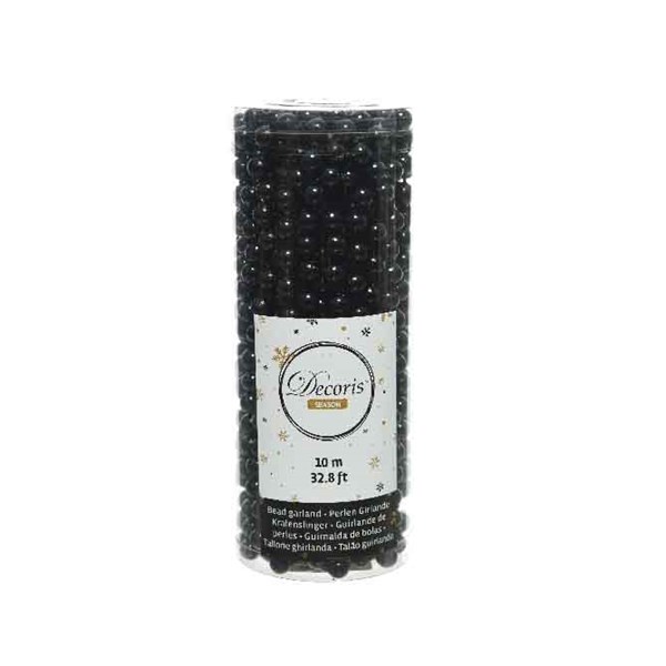 Perlenkette Perlenband Perlengirlande Kunststoff Ø 0,8 cm Länge 10 m schwarz