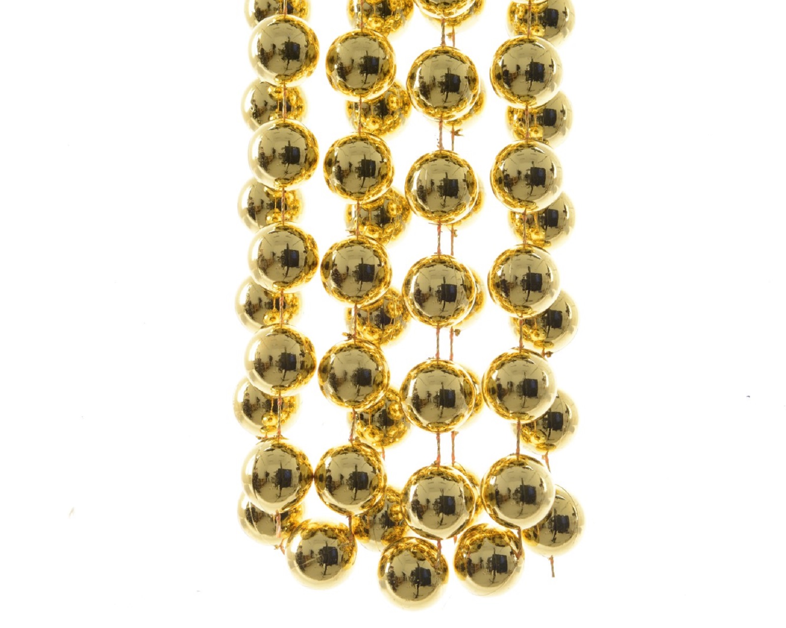 Perlenkette Kette Baumschmuck Perlengirlande Weihnachtsdeko Deko Satingold 2,70m