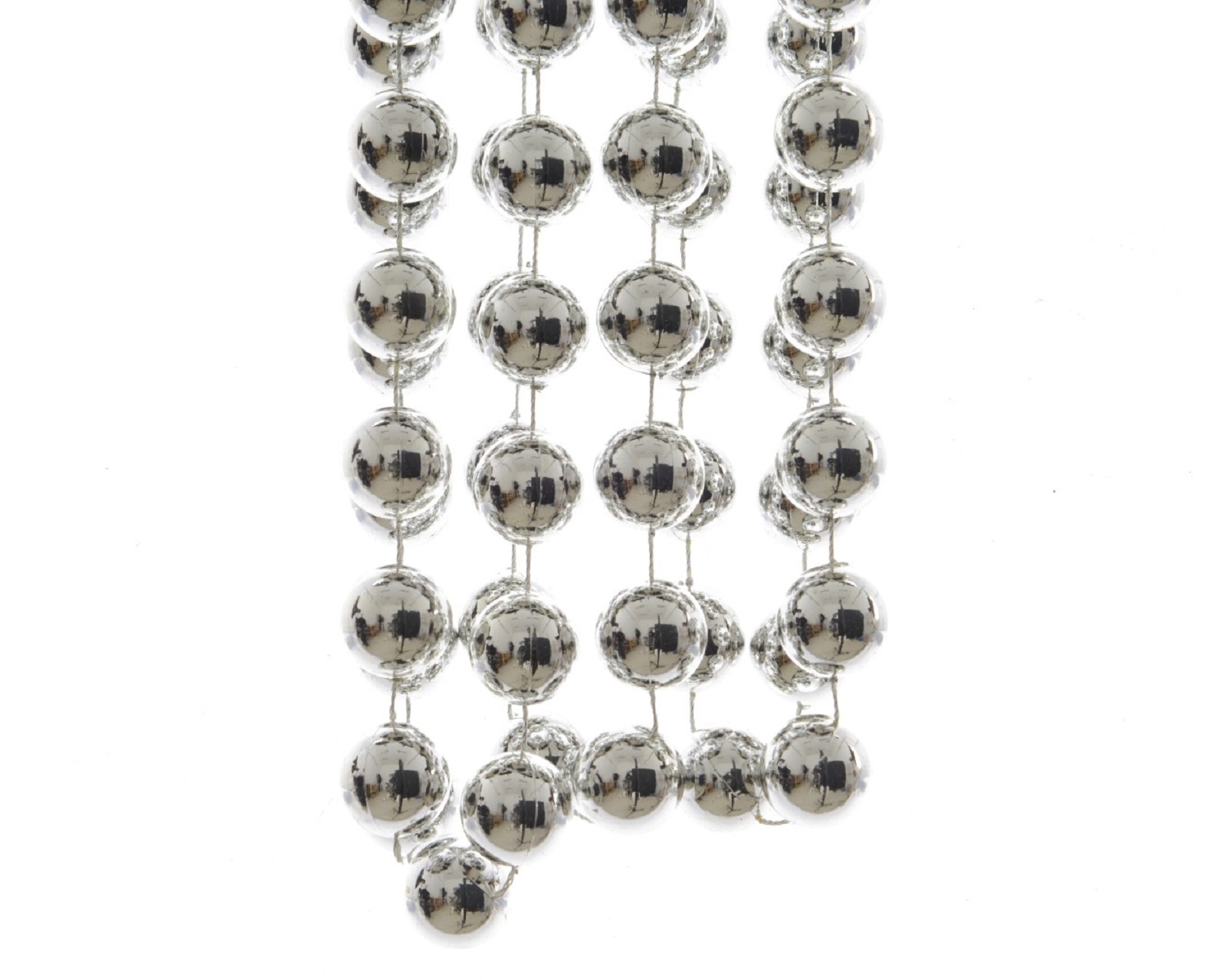 Perlenkette Kette Baumschmuck Perlengirlande Weihnachtsdeko Deko silber 2,70m
