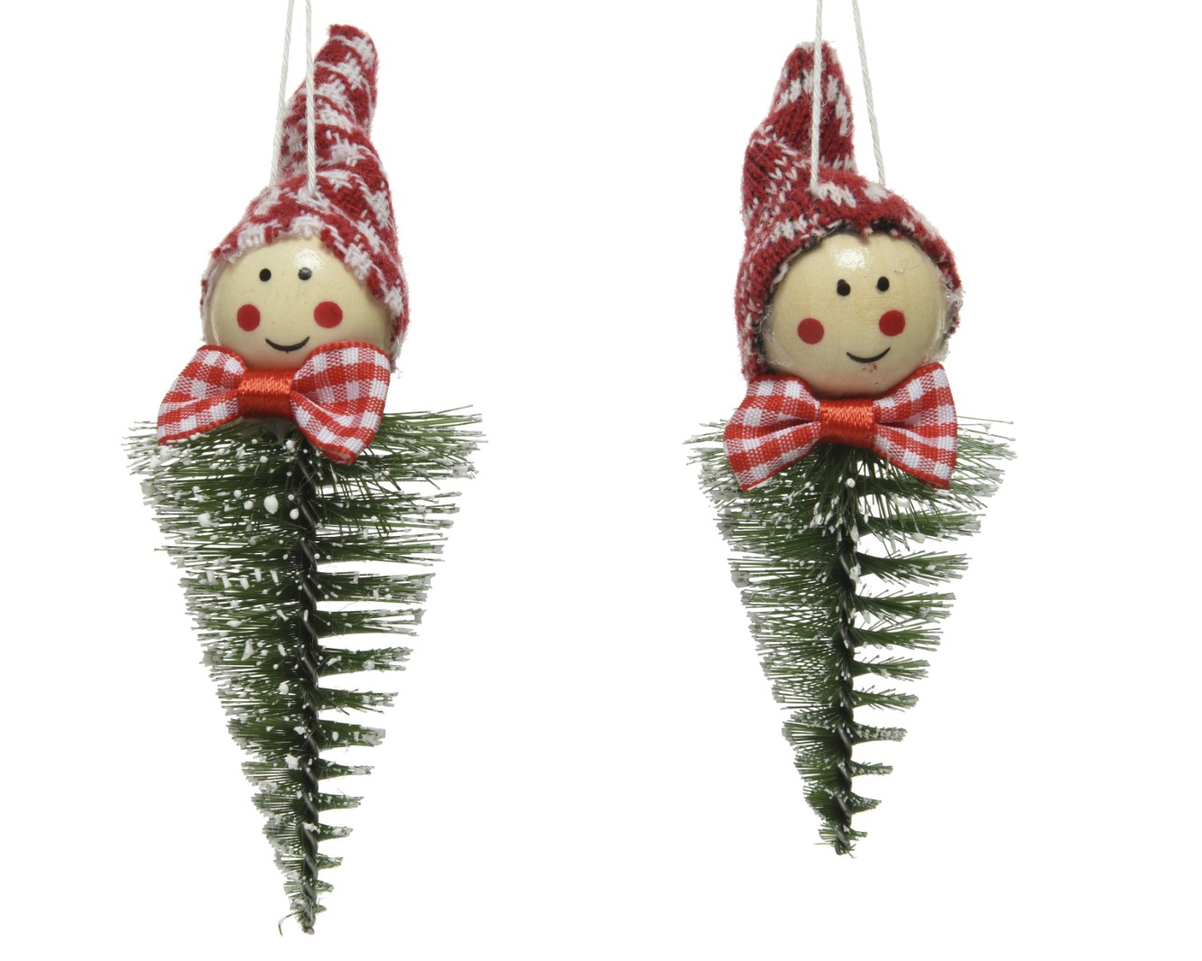 Wichtelhänger Christbaumhänger Weihnachten rot/weiß Kunststoff 2 Stück