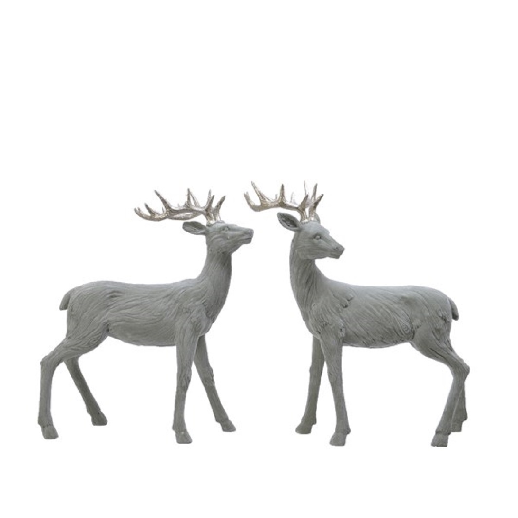 Hirsch Dekofigur Weihnachten Jagd Kunstoff grün 20x37x45 cm Stückpreis