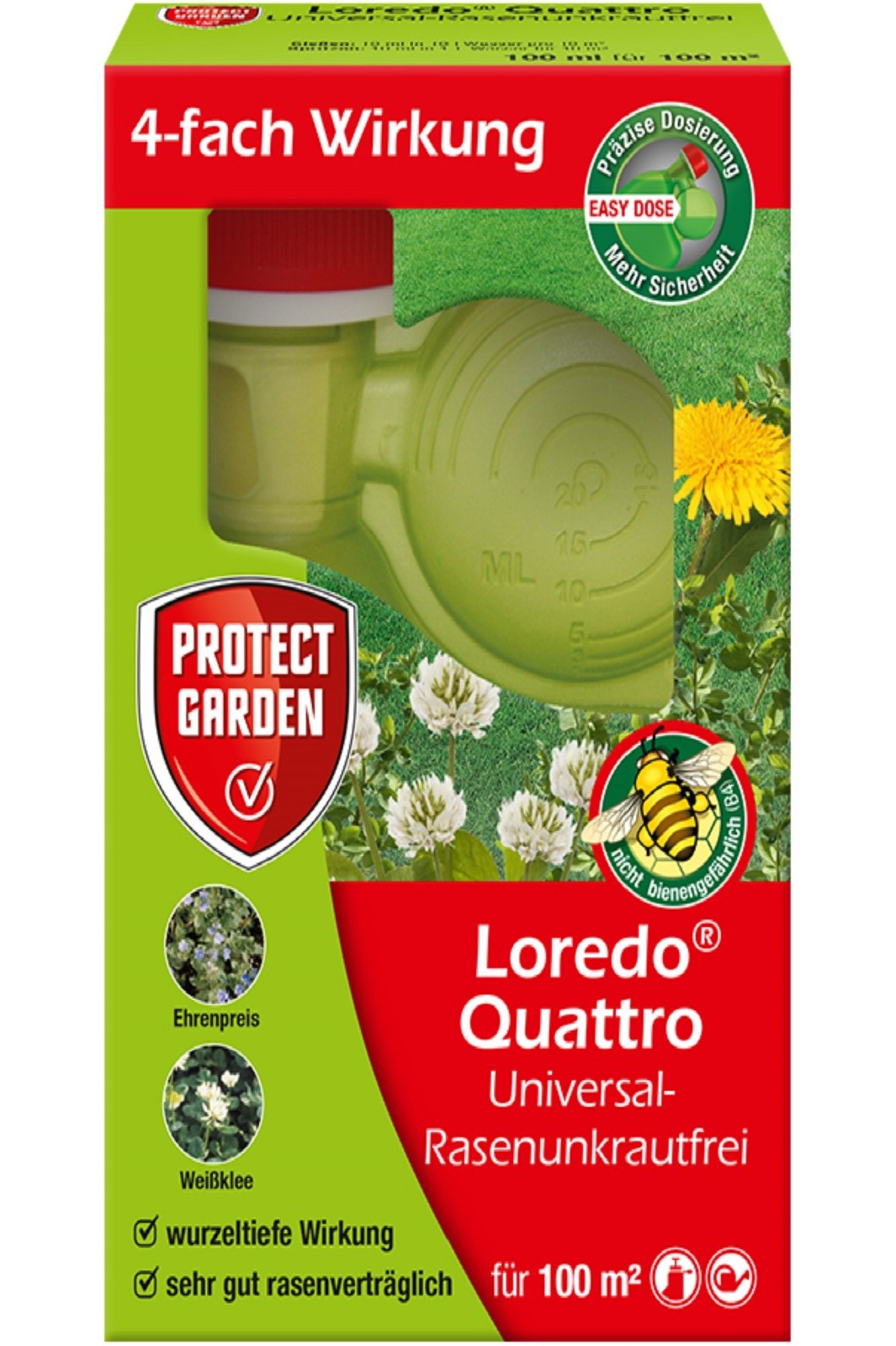 Protect Garden Loredo Quattro Universal Rasenunkrautfrei  100ml Unkrautvernichter