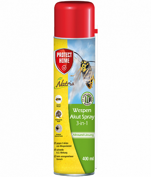 Protect Home Natria Wespen Akut Spray (3 in 1) 3 Fachwirkung gegen Wespen 400 ml